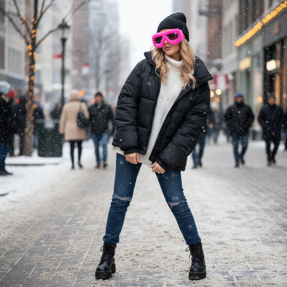 Soft Winter Sunglasses Furry Party Sunglasses Plush Sunglasses Winter Christmas Halloween Party