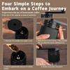 Protable Manual Coffee Grinder - 95 Ceramic Burr Adjustable Coarse to Fine 30g Beans & 80ml Powder Detachable Handle