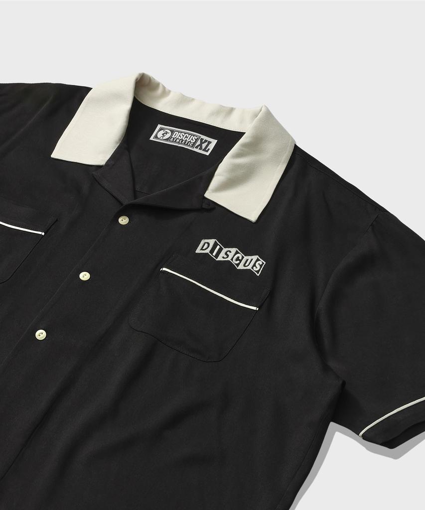 Discuss Athletic Half Sleeve Bowling Shirt Black