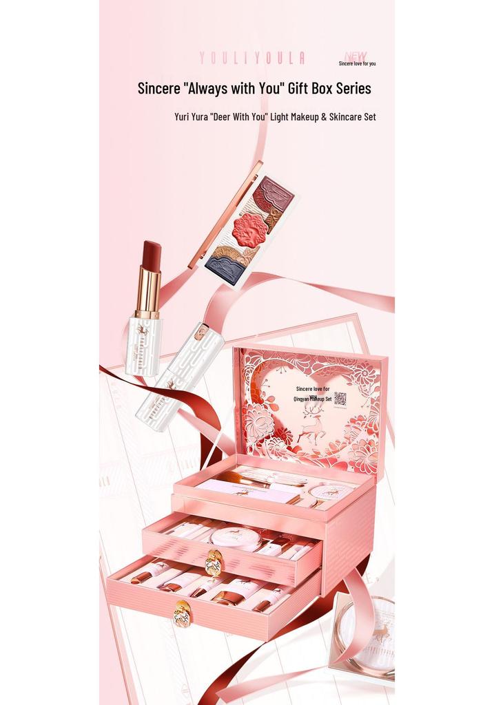 Yuli Yula True Feelings 20-Piece Makeup & Skincare Gift Set for Valentine's Day & Christmas.