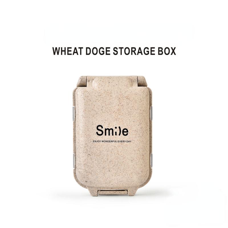 1PC Pill Storage Box Portable Medicine box Storage Dispenser, Health Care Tool, creative home gifts, wheat straw,Pill Organizer