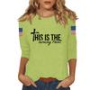 Women's Casual Fashionable Sexy Comfortable Neck Three-Quarter Sleeve Top