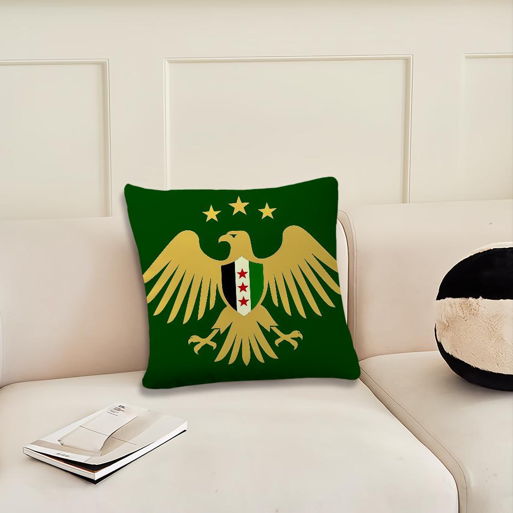 Flag Logo Eagle Syrian New 2025 cushion cover Pillow Cover Decoration Room Home Sofa living Office Car Nordic Simplicity