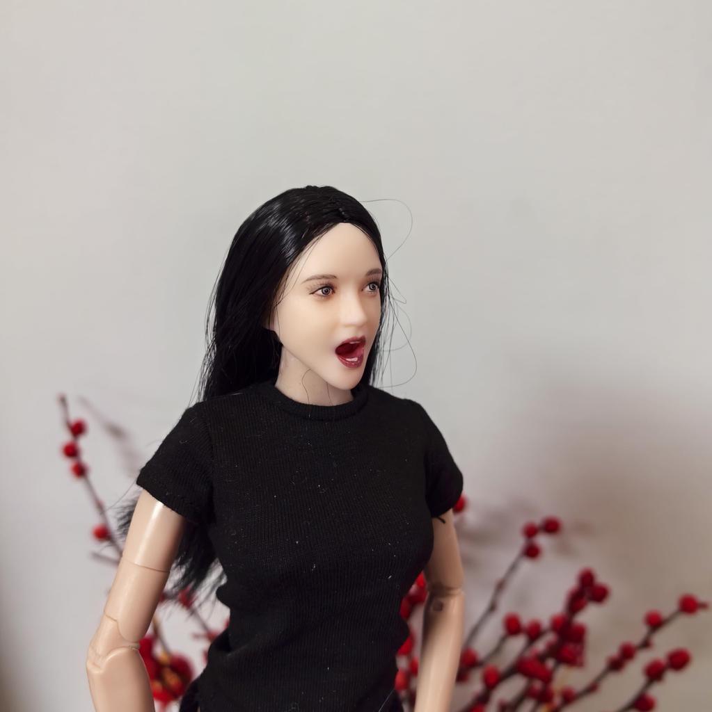 Toys Hobbies Scale Action Figure Compatible with TBLeague and Other Pearl White Direct Open Mouth Long European and Asian Beautiful Female Head and