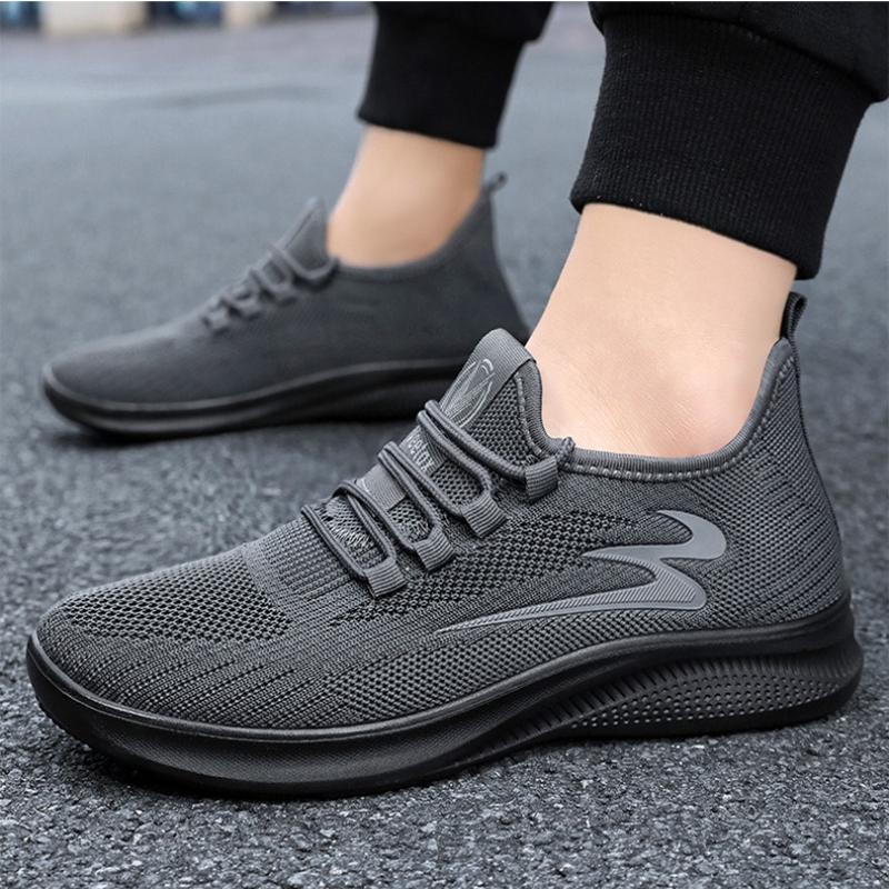2025 Men's Running Shoes Summer Lightweight Breathable Sports Shoes Simple Solid Color Vulcanized Shoes High Quality Tenis Homem