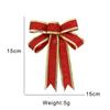 15CM Red, Silver & Gold Glitter Christmas Bow Ornament