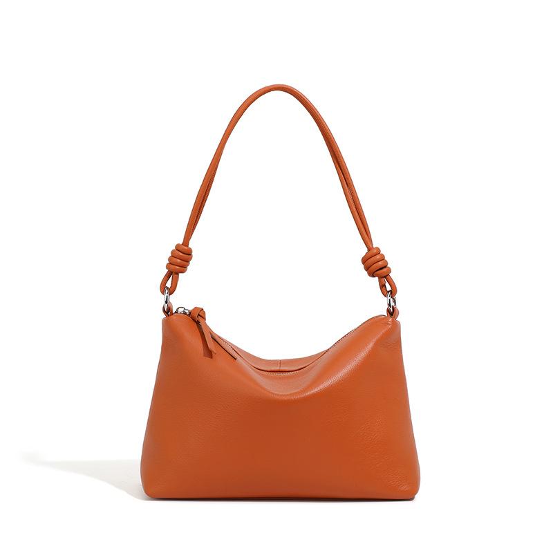 Women's First Layer Cowhide Underarm Tote Bag  Spring and Summer Simple Commuting Large Capacity Single Shoulder Crossbody Dumpling Bag