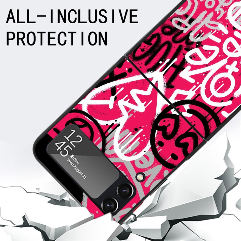 Graffiti Fashion Cool Case For Samsung Galaxy Z Flip 7 6 5 4 3 z Flip7 Flip6 Flip5 Flip4 5G Phone Cover Flip3 Folding Coque