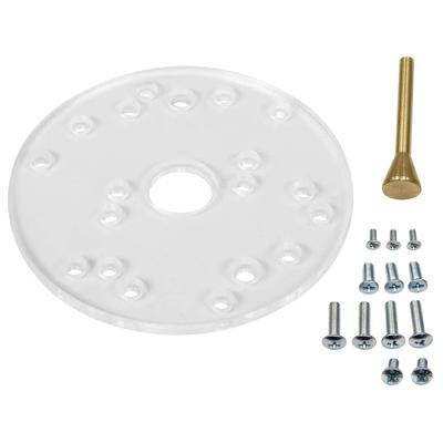 Universal Frästisch-Grundplatte Acryl mit Zentrierstift Schrauben für Oberfräsen Holzbearbeitung