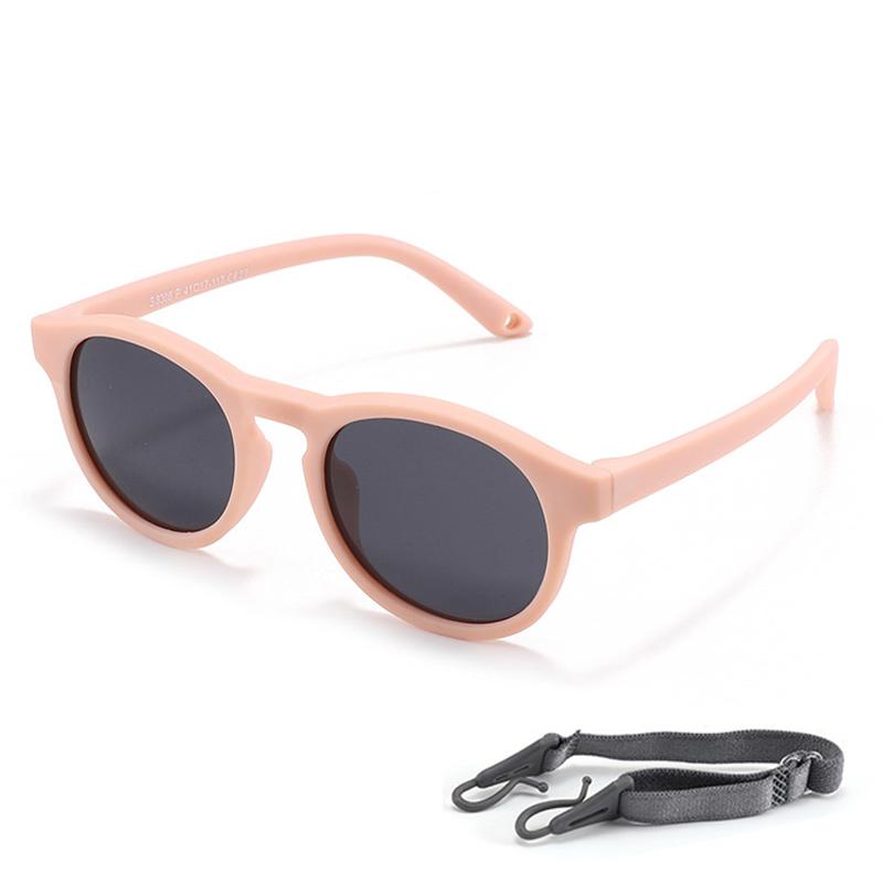 Small Round Polarized Kids Sunglasses Baby Sunglasses with Strap Flexible UV400 Polarized Infant Sunglasses for Ages 0-3 Years