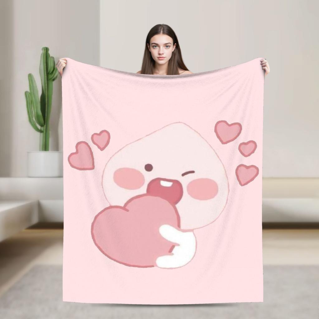 Apeach Flannel Blankets K-Kakaos F-Friends Awesome Throw Blanket for Home Hotel Sofa 200x150cm Plush Thin Quilt,