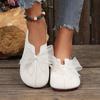 Pantofi din Piele Franceză pentru Femei, Retro Noi cu Vârf Rotund, Talpă Moale, Decorați cu Fundă, Pantofi Mary Jane