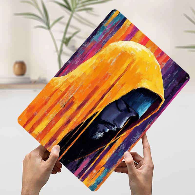 

Man in Yellow Hoodie Tin Plaque Poster Customized Wall Art Retro Vintage Metal Signs for Man Cave Setup Decorations Home Decor 20x30cm（7.8x11.8inch）