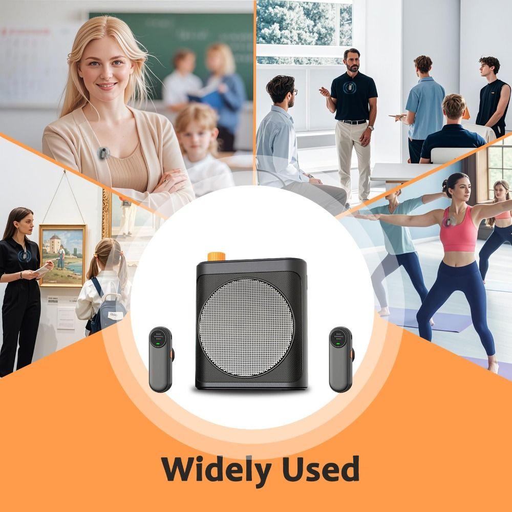 Rechargeable Wireless Microphone with Magnetic Lavalier Bluetooth Speaker Meetings