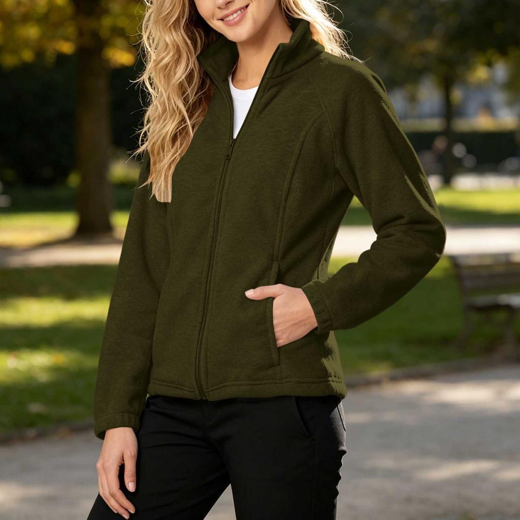 Modische Damen Zip-Up Hoodie Jacke in Farbe