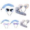 Metal Butt Plug with Fluffy Plush Animal Foxes Tail Ears Headband Set Cosplay Costume Props for Couples Game Sex Toy