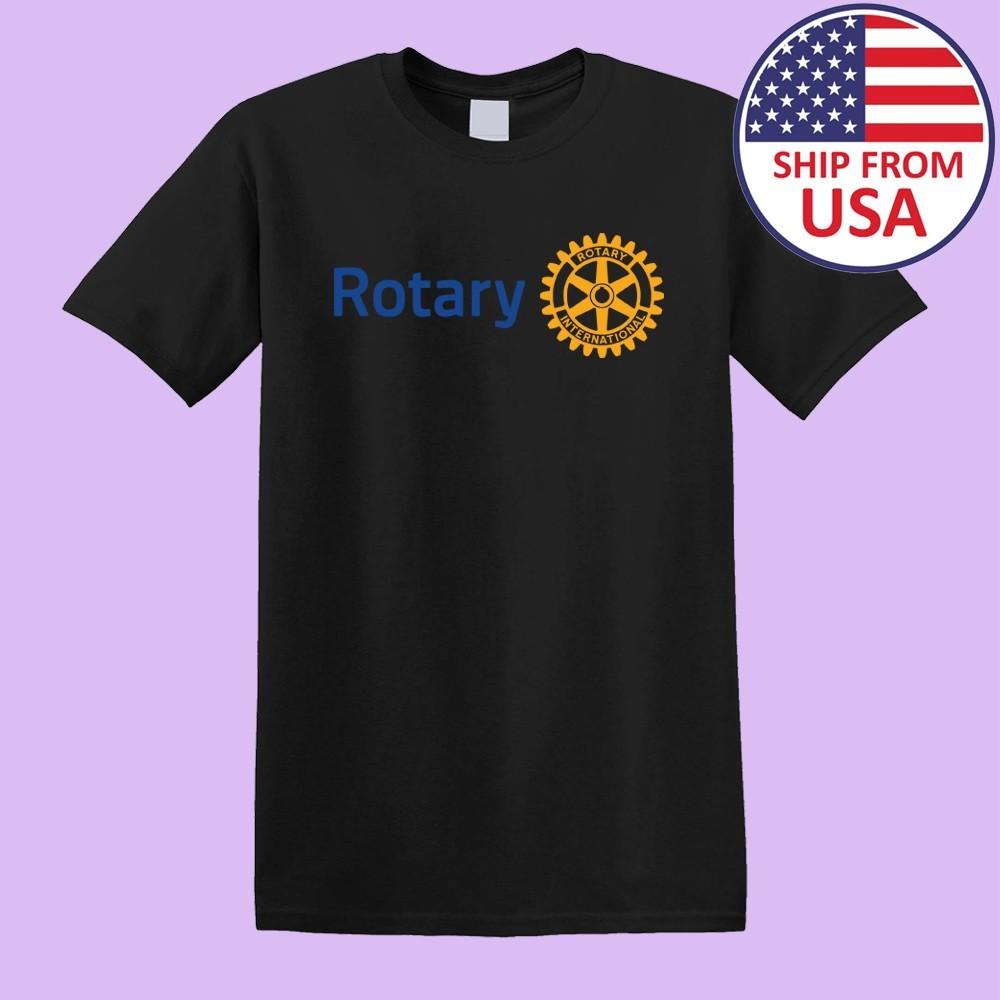 T-shirt Nera Logo Rotary International Spedizione dagli USA