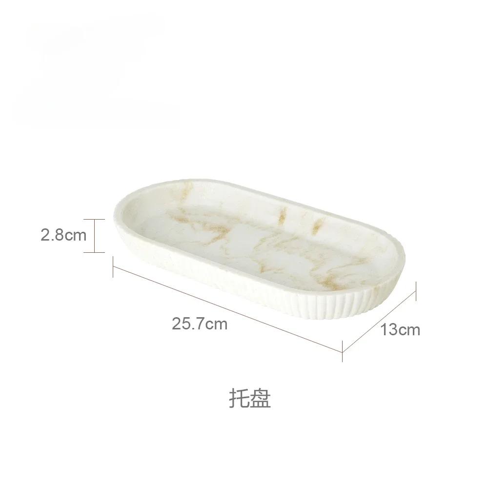 1pc Sandstone Bathroom Toiletries Gargle Cup Storage Tray Handwashing Table Ornament Toothbrush Holder Bathroom Accessories