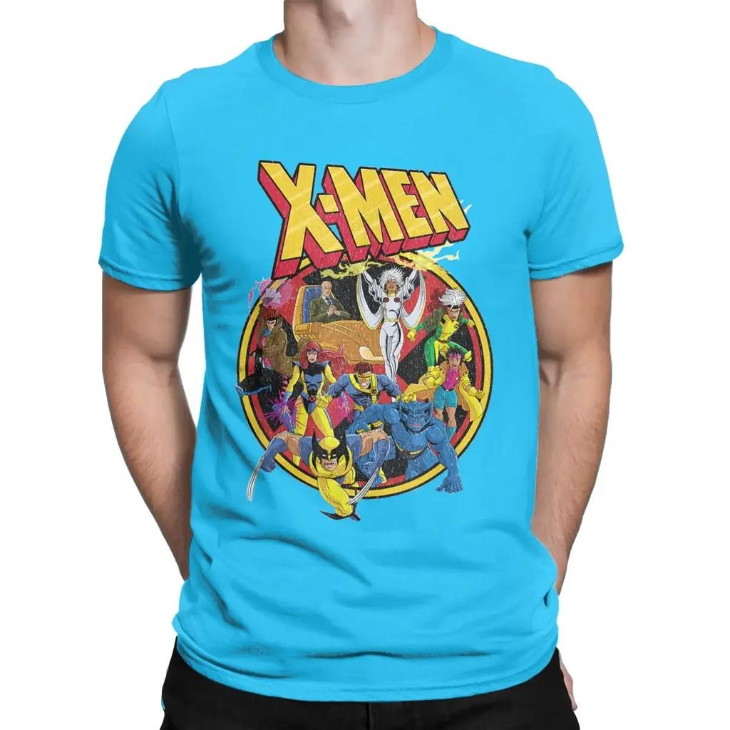 Marvel X-Men Animated Series Retro 90s Men TShirt Cotton Clothing Short Sleeve Round Neck Tee Shirt Printing T-Shirts