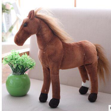 60cm Large Simulation Standing Horse Plush Toy Soft Doll Surprised Expression Birthday Gift for Kids And Adults
