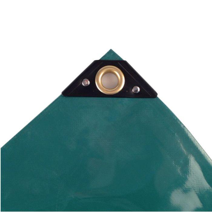 Bâche PVC, 650g/m², 3x5m (15m²), verte, bâche de protection étanche et résistante