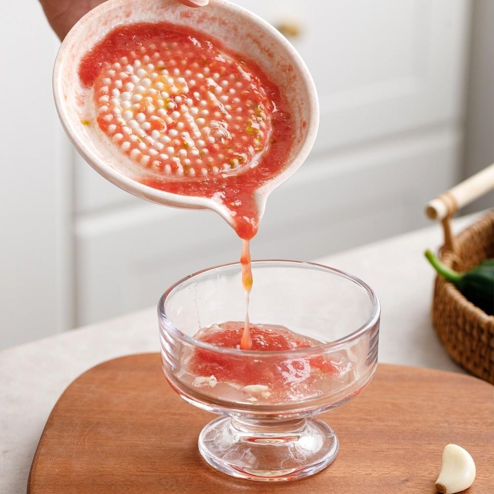 2-in-1 Garlic Sauce Bowl Handheld Garlic Paste Maker Handmade Ceramic Garlic Grater  Household Use