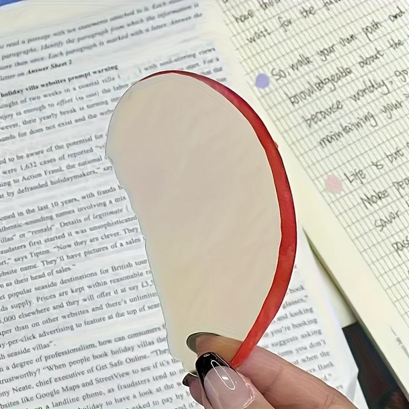

Transparent Fruit Slice Bookmarks PVC Watermelon Lemon Apple Design Durable Page Marker for Books Journals Office Classroom Gift коричневий