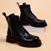 Stivali Martin in morbida pelle da uomo 2025 inverno nuovi scarpe alte stivali da lavoro tendenza uomo stile britannico stivali in pelle da uomo a 8 occhielli