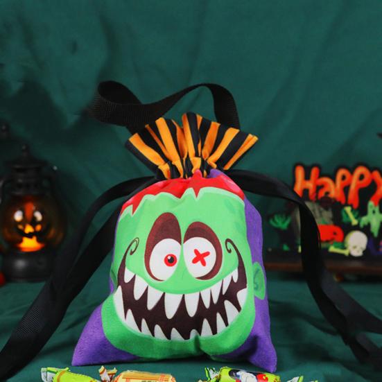 Halloween Candy Bag Pumpkin Ghost Face Goodie Bags Halloween Trick or Treat Snack Wrapping Bag Holiday Party Supplies