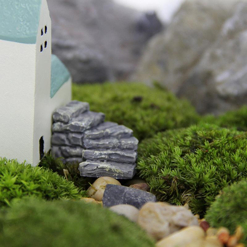 2Pcs Artificial Simulation Stone Step Miniature Fairy Garden Home Decoration Mini Craft Micro Landscaping Decor Diy Accessories
