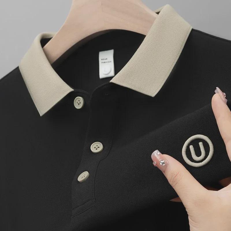Men's Summer Striped Short-Sleeve Polo Shirt - Casual Urban Fashion
