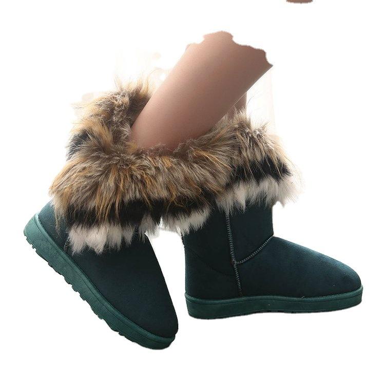 New Snow Boots, Imitation Fox Fur Snow Boots, Women's Medium Snow Boots, Women's Boots