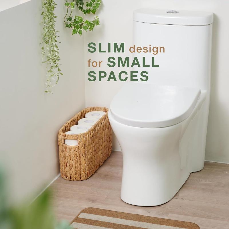 Toilet Paper Storage Basket, Toilet Paper Holder with Storage Coastal Bathroom Decor, Rattan Bathroom Accessories