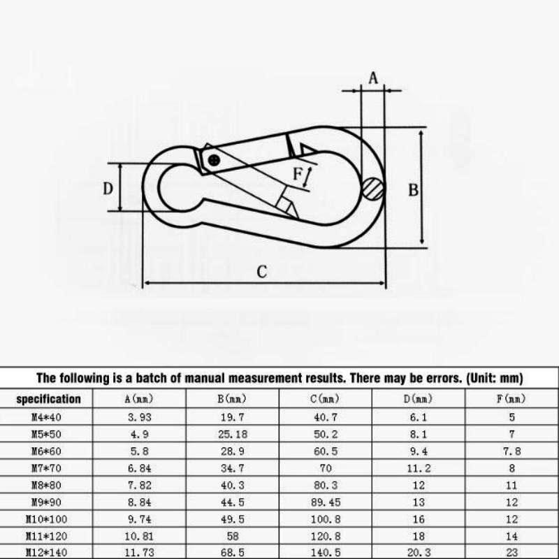 1/2PCS 304 Stainless Steel Carabiner Safety Buckles Spring Snap Hook Outdoor Climbing Camping Rope Suspension Connection Buckle