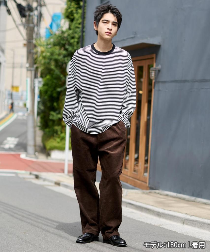 WEGO Medium Type G Dark Brown Easy Wide Leg Long Winter Men's (Corduroy) Pants, Pants, Trousers, Bottoms, Pants, Simple, Year-Round Style, Classic,