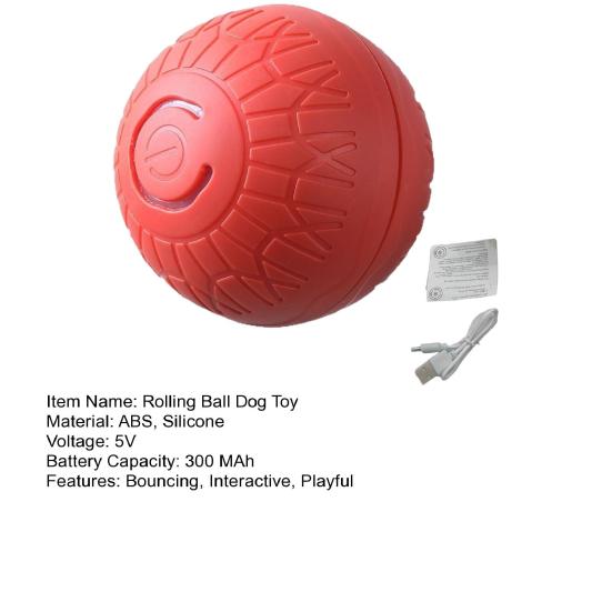Rolling Ball Dog Toy Smart Self Moving Bouncing Ball with Automatic Motion Chew Resistant Stimulating Toy for Small Medium Large Dogs