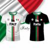 Italy Football T-shirt Summer Youth Breathable Quick-drying Soccer Training Jersey Unisex Italian Flag Printed Sports Tops Gift