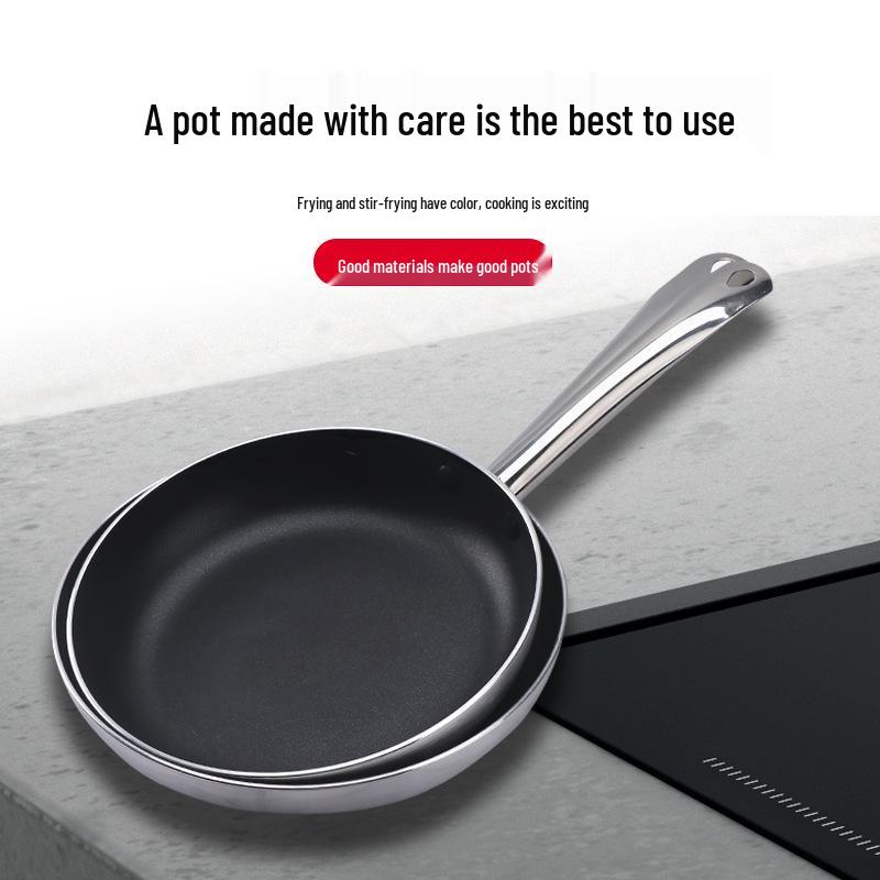 Non-Stick Single Handle Frying Pan for Steak, Eggs, and More - Compatible with Gas and Induction Cookers.