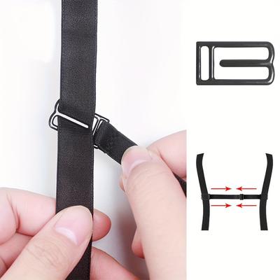 3 Stück BH-Trägerhalter mit Metallschnalle, rutschfest, elastisch, verstellbare Klammer, BH-Zubehör, Hosenträger-Schnalle