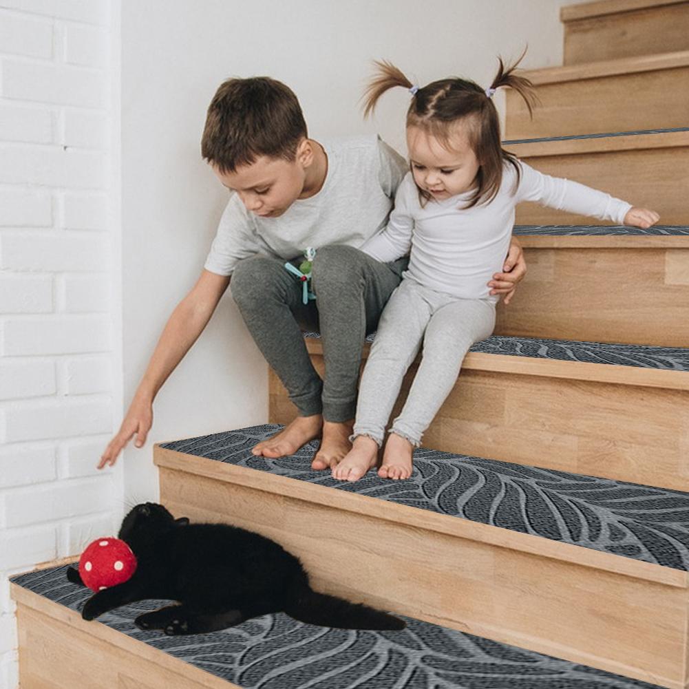 15PCS Self-Adhesive Floor Protector Rug Living Room Stairs Steps Tread Mats Nordic Stair Treads Carpets for Indoor Decoration
