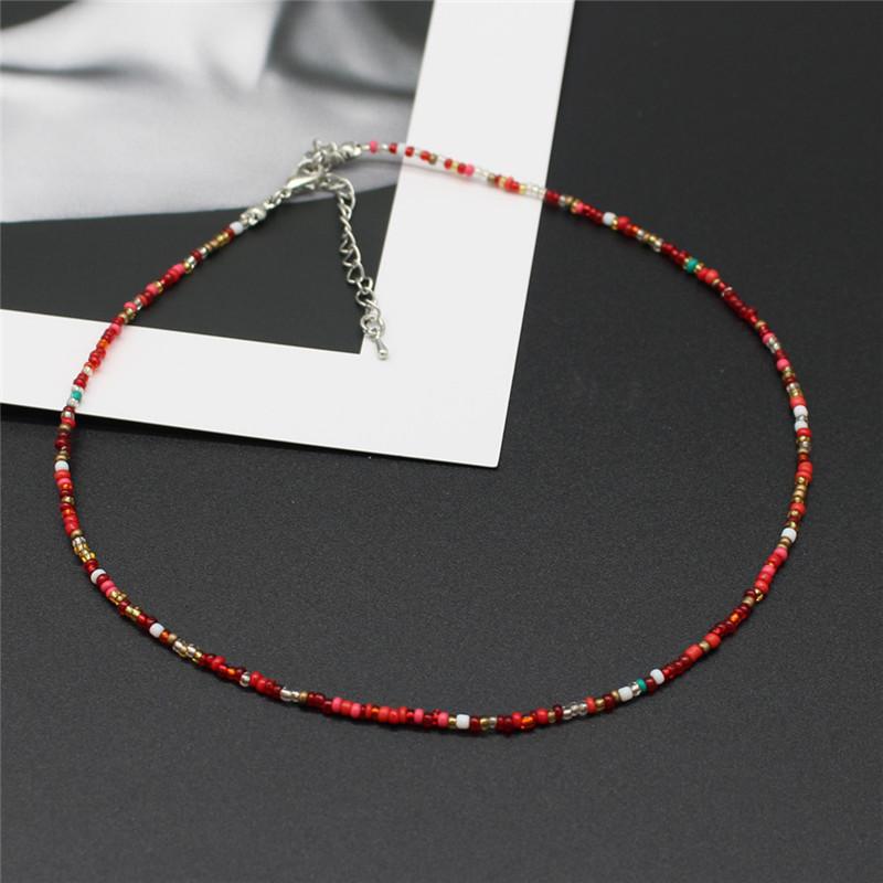 New Korean Sweet Colorful Chokers Collar Boho Seed Beaded Clavicle Necklaces for Women Girls Trendy Jewelry