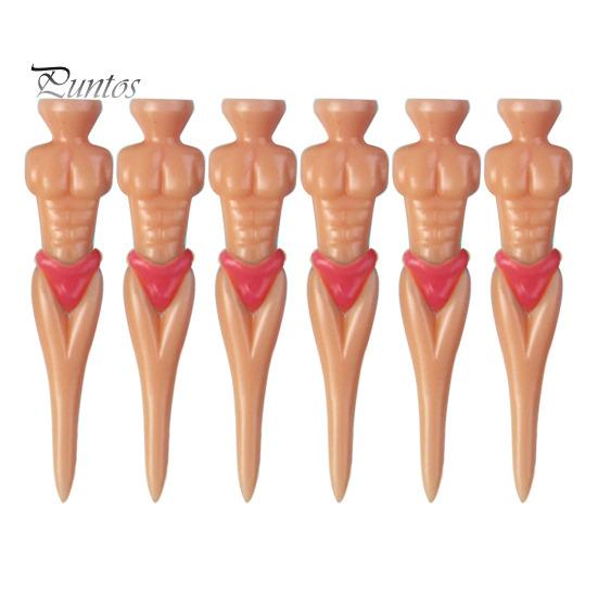 

6 шт. футболок для гольфа, разноцветные бикини-футболки для гольфа, пластиковые голые футболки для гольфа с изображением человека, забавные держатели для мячей для гольфа, аксессуары для женщин и мужчин, подарок Men розовый