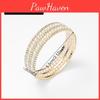 Geometric Style Artificial Pearl Ladies Bangle With Elastic Design For Gift Giving