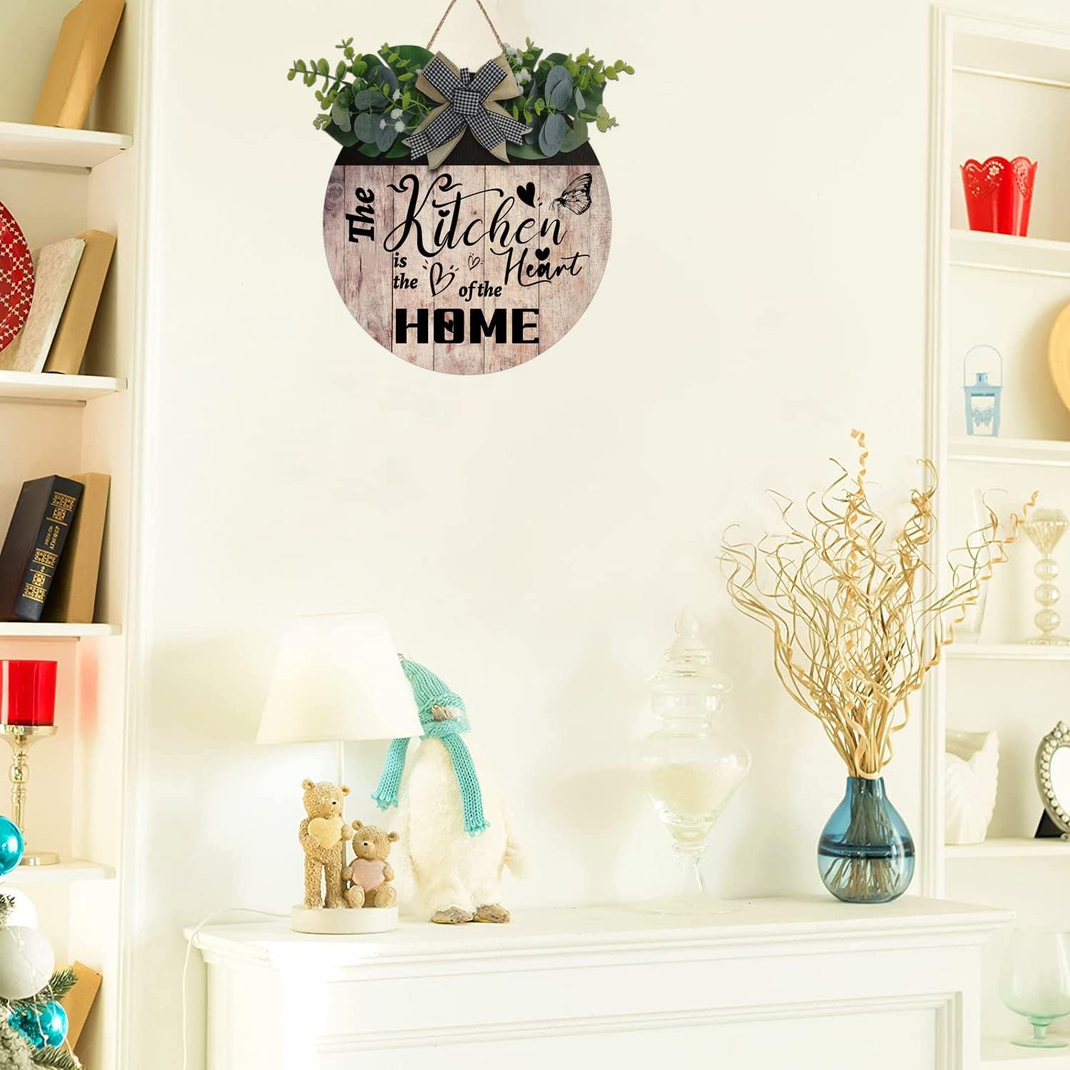 

Aowotu Kitchen — Сердце Домашнего Декора Кухонный Настенный Декор в Стиле Фермерского Дома Деревянная Круглая Кантри Кухня Табличка на Дверь Подходит для Фермерского Крыльца