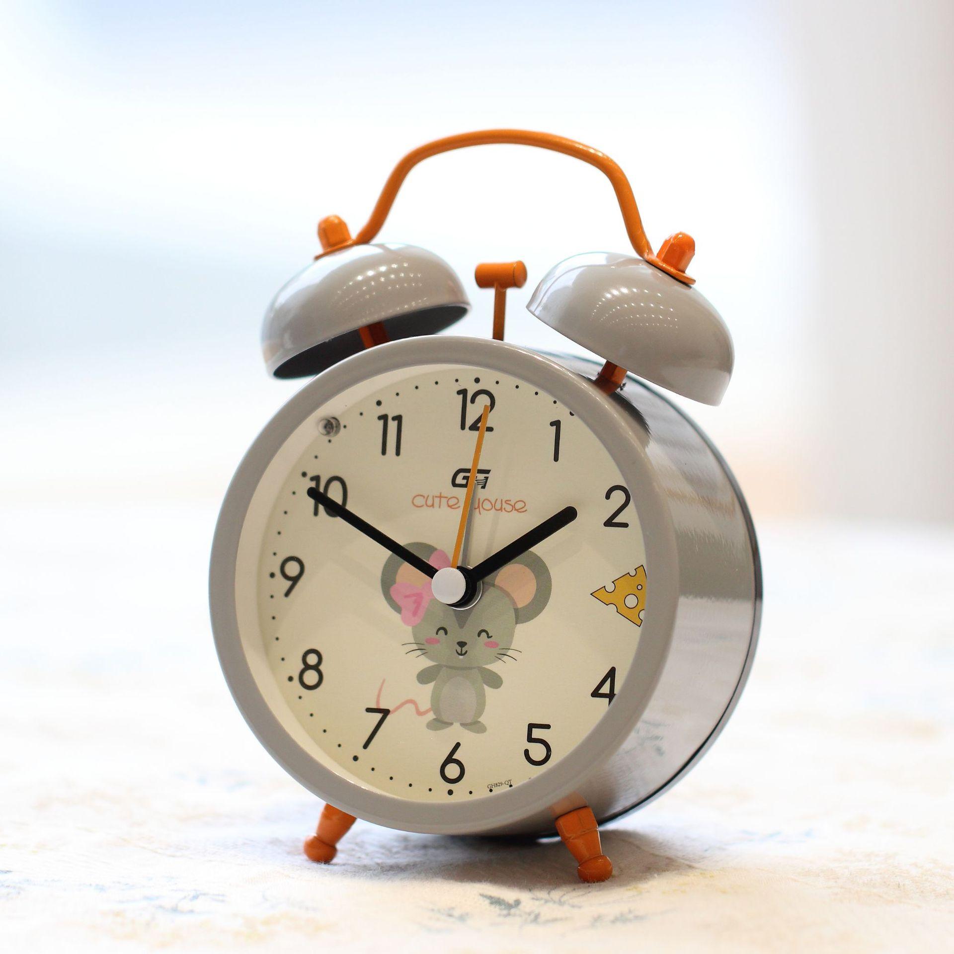 

Мультяшный будильник с громким сигналом, маленький будильник, бесшумный студенческий, для использования у кровати, креативная личность, ленивые детские часы, светящийся будильник 3 inch