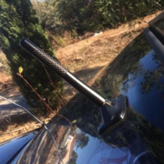 4.7" CARBON FIBER CAR AM/FM RADIO SHORT ANTENNA SCREW STUBBY ALUMINUM BLACK New