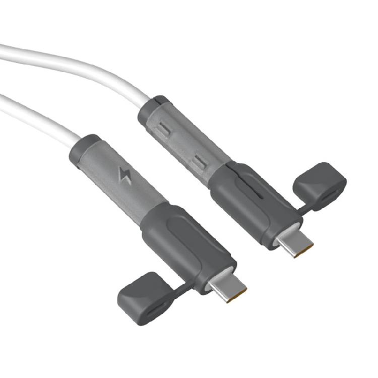 2 Stück Datenkabel-Schutzhülle Silikon-Kabelschutz Kabelaufwickler 2 in 1 Schutzabdeckung Staubdichte Ladekabel-Organisation