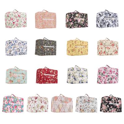 Sewing Machine Dust Cover with Pocket Floral Quilted Sewing Machine Cover for Most Standard Machines and Accessories