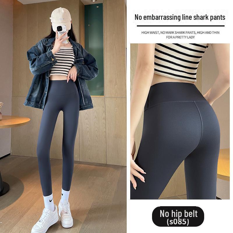 2025 Women's High-Waist Barbie Yoga Shark Pants: Slimming, Tight-Fit Velvet Leggings for Autumn & Winter