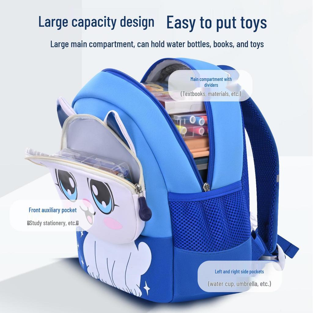 2025 Kids' Lightweight Cartoon Backpack for Ages 6-12 with Spine Protection and Double Shoulder Straps